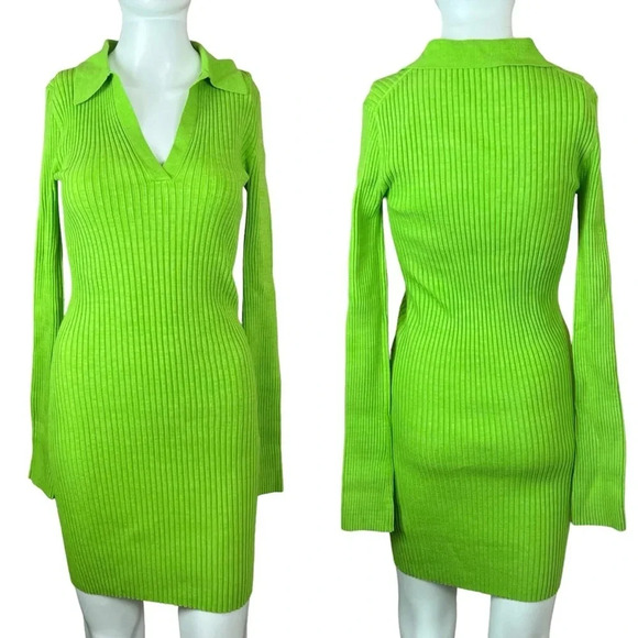 NWT Helmut Lang Ribbed-knit Mini Dress - Picture 4 of 12
